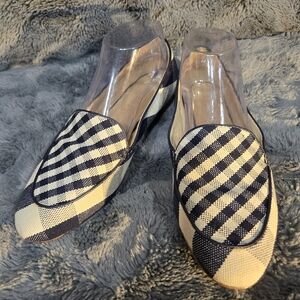 Talbots Black and Cream Checkered Flats
